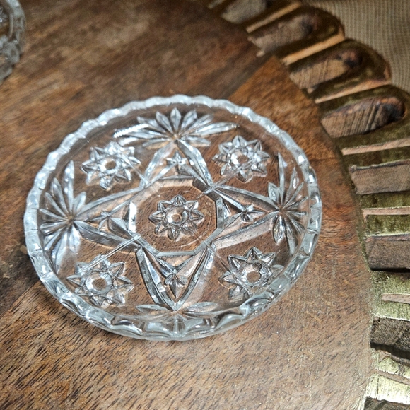 💚 Vintage glass coasters set of 5 Starburt - Picture 5 of 12